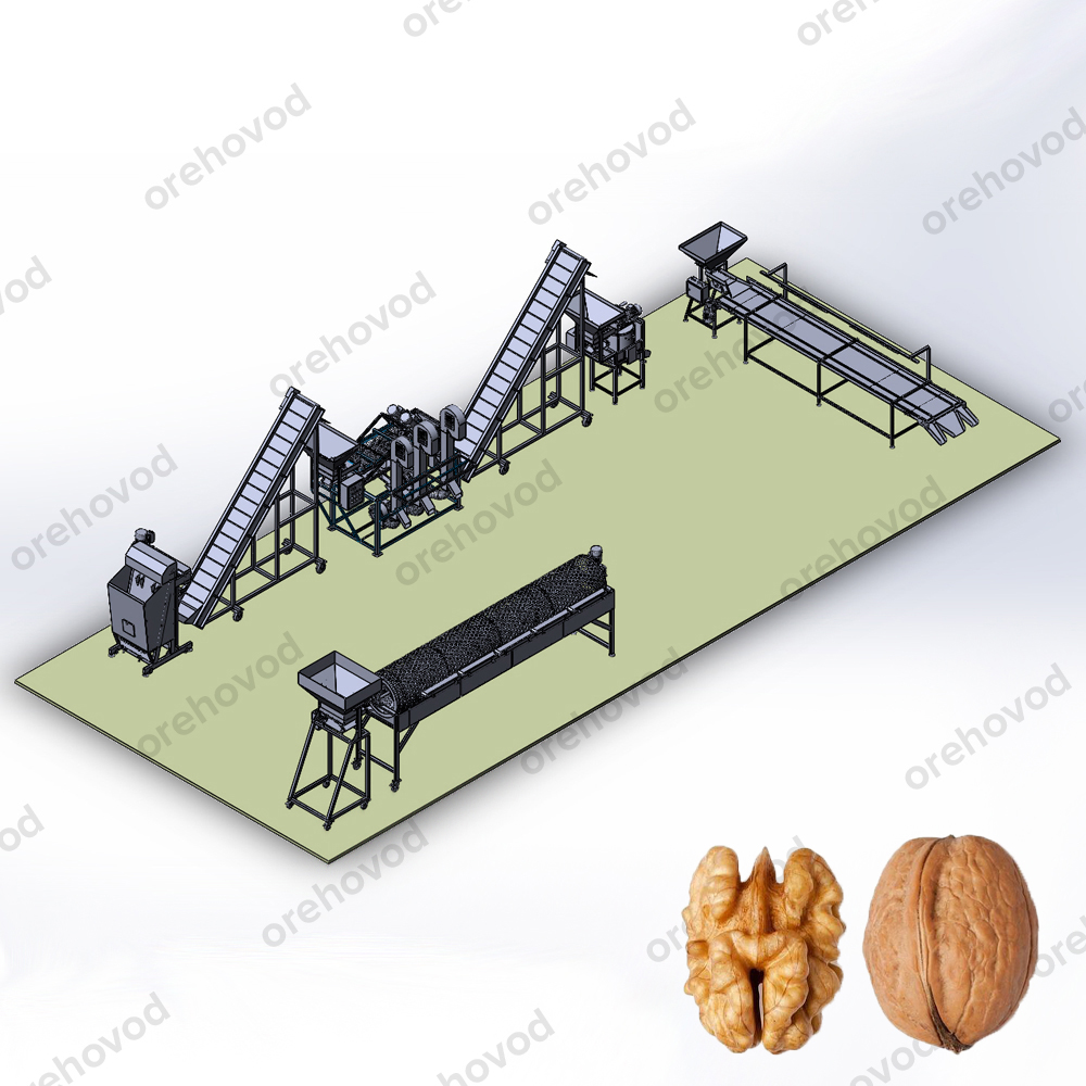Полный комплекс для переработки грецкого ореха (200 кг/ч) - 17331